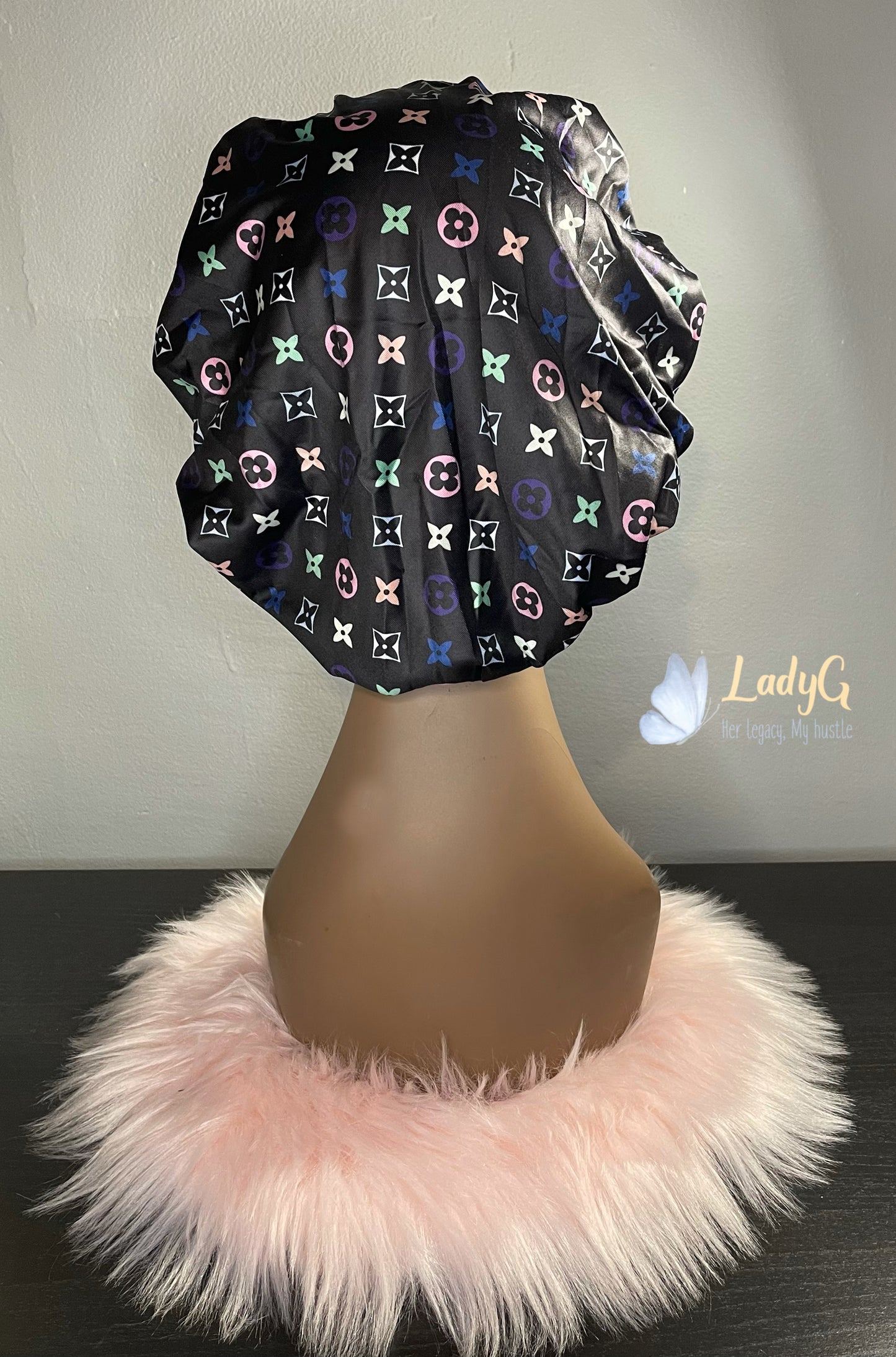 PINK & RED LV INSPIRED BONNET – THE RAG LADY